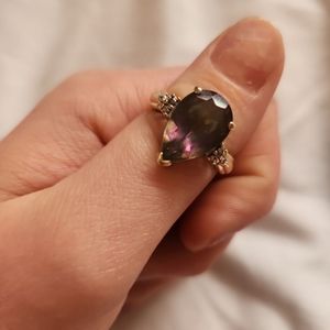 10K Gold Amethyst Pear Shaped Vintage Ring